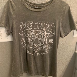 Distressed olive green Free Spirit tee